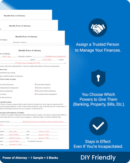TillBio 2026 4-in-1 Estate Planning Kit – Includes Last Will, Living Trust & Power of Attorney Forms – Lawyer-Prepared Templates with Instructions – Valid in All 50 States（3pcs）