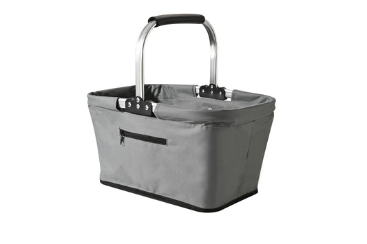 Fox Run Collapsible Shopping Basket with Handle, 17" x 10" x 9" Harvest and Picnic Basket