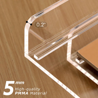 SANRUI 4 Tier Stackable Paper Letter Tray, Acrylic Vertical File Tray A4 Desk Organizer and Accessories Sorter Trays, Clear Workspace Office Supplies Organizers,12inx9.25inx6.6in