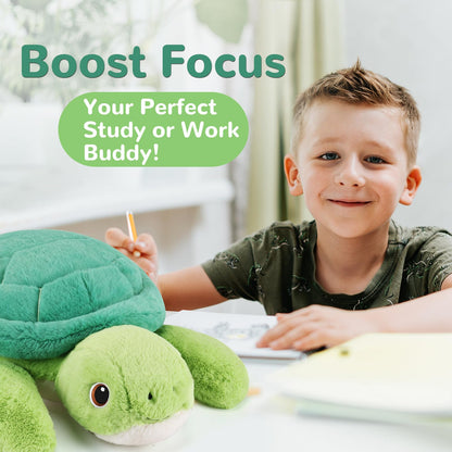 gnomantic Turtle Weighted Stuffed Animals - 22 Inch 4.5 Pounds Weighted Plushies Sea Turtle Stuffed Animal - Big Tortoise Plush Pillow - Cute Plush Toys Gifts for Kids & Adults (22" 4.5 lbs)