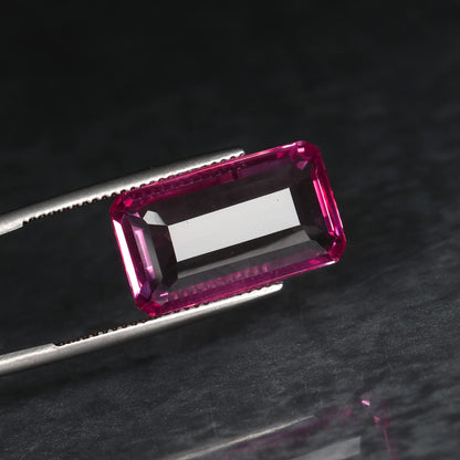 REAL-GEMS - 14. Carat Pink Kunzite Emerald Cut Loose Gemstone for Thanks Giving