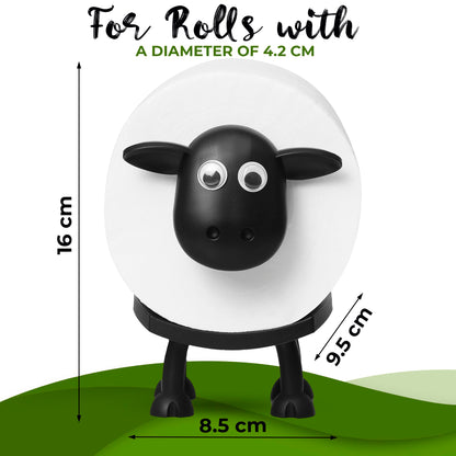 VELENTI Sheep Toilet Roll Holder, Free Standing Bathroom Set, 3D Printed, Funny Hilarious Black Sheep Loo Roll Holder, Tissue Paper Storage, Cute Bathroom Decor, X3, Set of 3