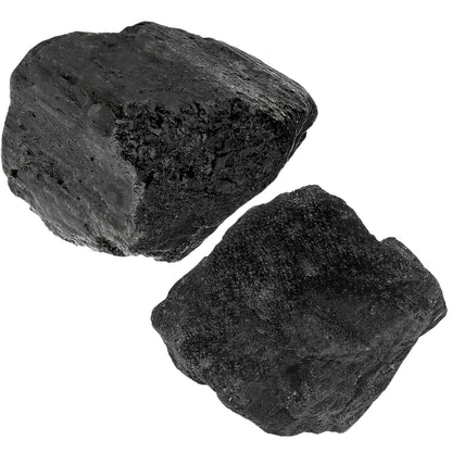 NUKAYAI 2Pcs Black Tourmaline 1.8-2.2" Large Natural Stones Raw Healing Crystals Black Tourmaline Crystals for Tumbling Cabbing Polishing Rock Rocks Rough Wire Wrapping Wicca Reiki Gifts