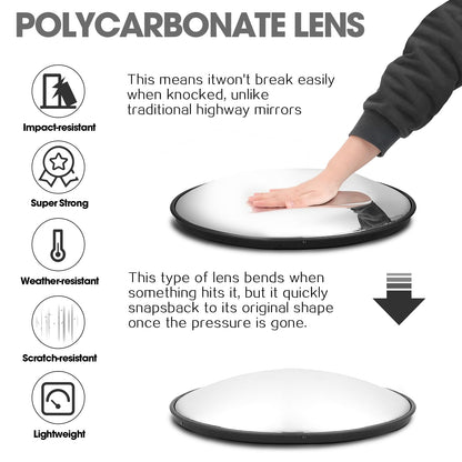 Convex Traffic Mirror - 32'' Outdoor and Indoor Driveway & Security Parabolic Safety Mirror, Acrylic Convex Mirrors for Garage, Retail Stores, Warehouses, Office and High-Traffic Areas