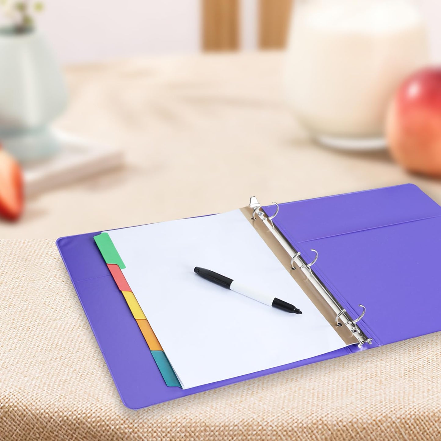 Binder Divider, PANDRI 120 Pack Binder Index White Dividers with 5 Tabs, Letter Size Paper Binder Divider for School Office Home Business