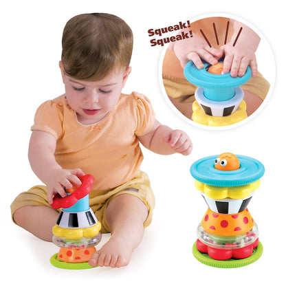 Yookidoo Musical Crawl 'N' Go Snail Toy with Stacker - Promotes Baby's Crawling and Walking. Rolls and Spins Its Shell As It Moves.