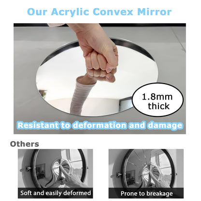 Convex Mirror 11.65" Adjustable Acrylic Wide Angle View Traffic Mirror for Bedroom Enhanced Security Coverage in Warehouses, Garage Parking, and Addressing Indoor/outdoor Corner Security