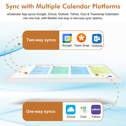 27" Digital Calendar Picture-Frame for-Wall-Planner – Touchscreen Smart Electronic Calendar for Family Meal Schedules, Sync Online Calendars, Chore Charts, Star Reward, Wall Mounted, Gift for Mom Dad