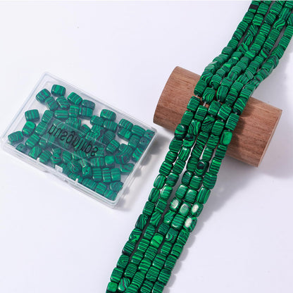 Natural Large Malachite Cube Stone Beads 8x11mm 38cm/str Loose Semi Gemstone Stone Square Beads for Making Bracelets Necklace