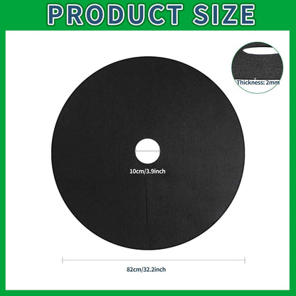 Shimeyao 8 Pack 32.2 Inch Non Woven Tree Mulch Ring Thickened Tree Mat Protector Reusable Trees Weed Mat Round Fabric Trees Root Barrier or Landscape Weed Barrier Plant Root Protection(Black)