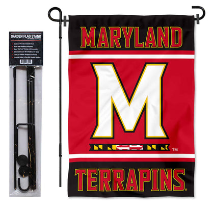 Maryland Terrapins Garden Flag with Stand Holder