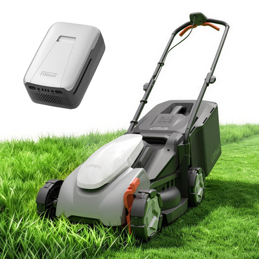 Litheli 14 Inch Cordless Lawn Mower, 5 Heights Adjustment, U20 Series 20V Electric Lawn Mowers for Garden, Yard and Farm, Light-Weight with Brushless Motor, 5.0Ah Portable Battery Included