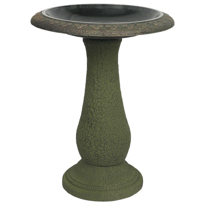 Solution4Patio Fiberclay Outdoor Bird Bath, Weather-Resistant Garden Decor with Non-Slip Basin, Durable Marble-Look Bird Baths for Outdoors, Easy-Clean Birdbath for Outside for Lawn Yard Garden