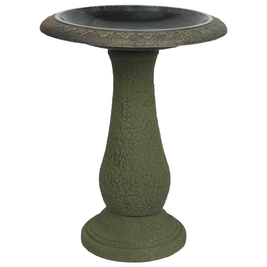 Solution4Patio Fiberclay Outdoor Bird Bath, Weather-Resistant Garden Decor with Non-Slip Basin, Durable Marble-Look Bird Baths for Outdoors, Easy-Clean Birdbath for Outside for Lawn Yard Garden