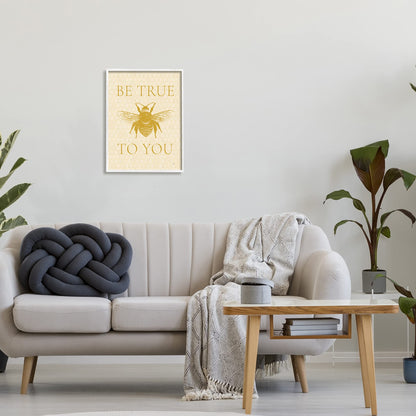 Stupell Industries True To You Beehive Pattern Insect Inspirational Phrase, Design by Lux + Me Designs
