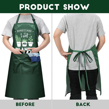 Breathffy 3 Pcs Funny Gardening Aprons for Women Waterproof Garden Apron with Pockets Floral Aprons for Gardener Plant Lover Gifts for Mom Grandma Wife Mother's Day Birthday Housewarming