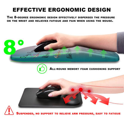KUOSGM Mouse Pad Wrist Support, Ergonomic Mouse Pad with Massage Dot, Comfortable Computer Mouse Pad for Laptop, Wrist Rest Pain Relief Mousepad with Non-Slip PU Base for Office & Home, 12 x 8 in