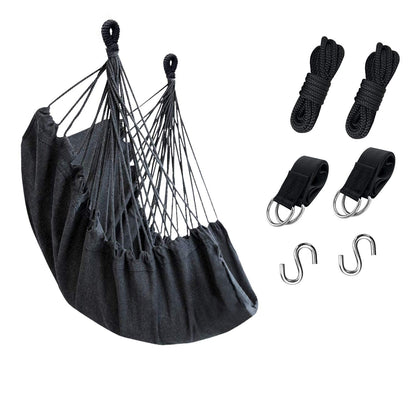 KPX Ourdoor Hanging Hammock Chair – Comfortable Tree Swing Chair Large Size 110X130cm（Without Pillows） - 330 Lbs Weight Capacity (Dark Gray)