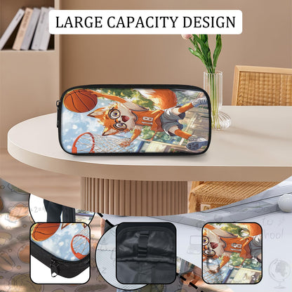Arevigh Fox School Backpack 3 Piece Set Backpack Lunch Bag Pencil Case Waterproof Fabric for School Gifts for Students Kids Toddler Boys Girls Elementary Middle