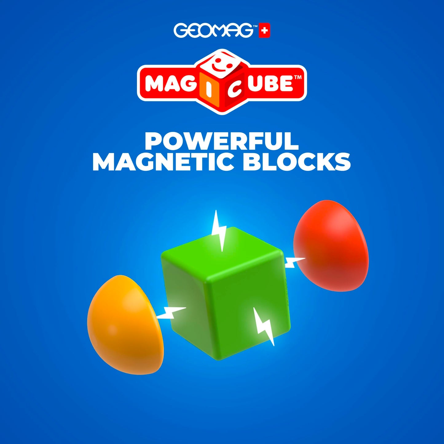 Geomag Magicube Magnetic Blocks, 16 Large Magnetic Cubes Safari Animals STEM Toy, Sensory Toys for Toddlers 1-3, Building Blocks for Kids, Fun Toddler Toys 1-2 yrs