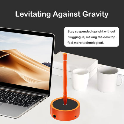 RERBO Magnetic Levitating Pen with Docking, Multifunctional Hover Pen with 1000Mbps Ethernet, 100W Fast Charging, USB 3.0, Standing and Swing Freely Tech Toys for Christmas Gift