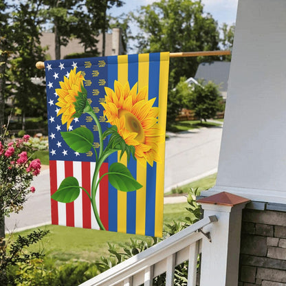 I Love Ukraine Garden Flag 28x40 Inch Outdoor Fade Proof Inside Sunflower Breeze Flag Garden House Home Decor Holiday Yard Sign