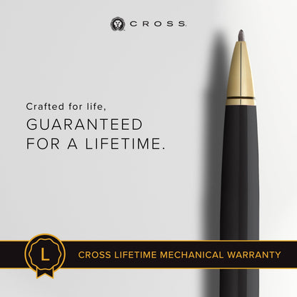 Cross Coventry Black Lacquer with Gold-Tone Ballpoint Pen - Refillable Pen for Smooth Writing - Professional, Elegant Accessory - Black Ink - Long-Lasting Use - Desk Essential - Gift-Ready
