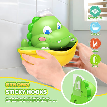 Bath Toys,Light-Up Bath Bubble Machine Automatic Bubble Maker Bathroom Toy for Kids Ages 1-3 4-8 Toddler Bathub Toy Easter Basket Stuffers Dinosaur Toys for Kids 3-5