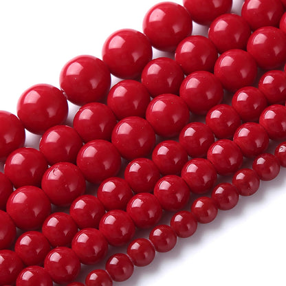 Garnet Red Glass Beads for Jewelry Making Natural Stone Round Gemstone Beads DIY Bracelet Necklace 180pcs 4MM 2 Strands 32"