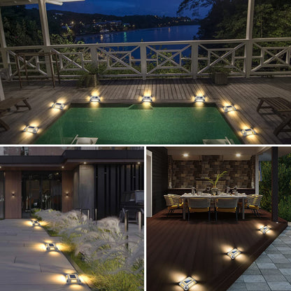 T-SUN Solar Dock Lights, Solar Driveway Lights Outdoor, 12 Pack LED Ground Driveway Light 3000K Warm White Deck Light for Path Garden Sidewalk Stair Ground Pathway