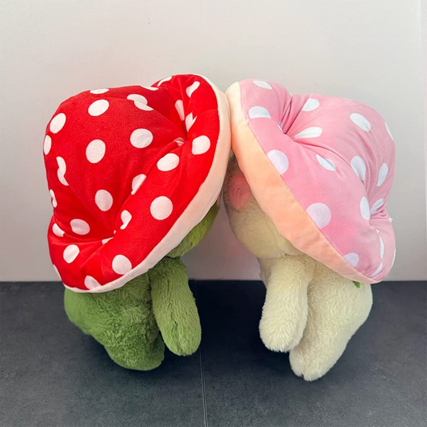 Enivtfz Frog Plush Toys, 10" Cute Frog with Red Mushroom Hat Stuffed Animals, Kawaii Plushies Gift for Kids Girls Adults Valentines Birthdays Gift（Light Green Red hat, 10inch