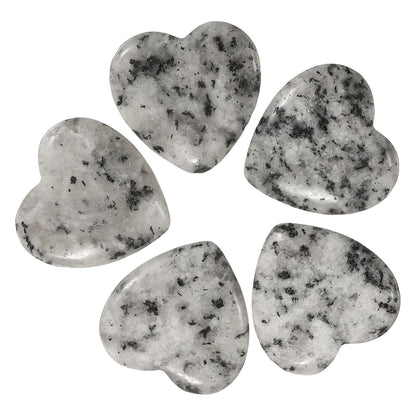 uxcell 5 Pcs Snowflake Obsidian Crystal Stones Heart Shaped, 2 cm Tumbled Stones and Crystals, Polished Gemstone Rocks for Women Gifts Meditation Crafting Home Decor