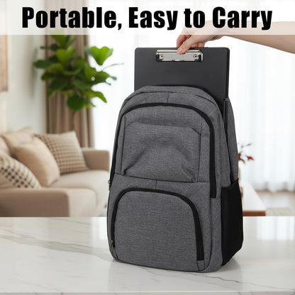 Afcabakila 3 Pack Clipboard with Storage, Foldable Clipboard Organizer with Pen Holder, Heavy Duty Plastic Writing Board for Nurse, Teacher, Student, Office Supplies, Black