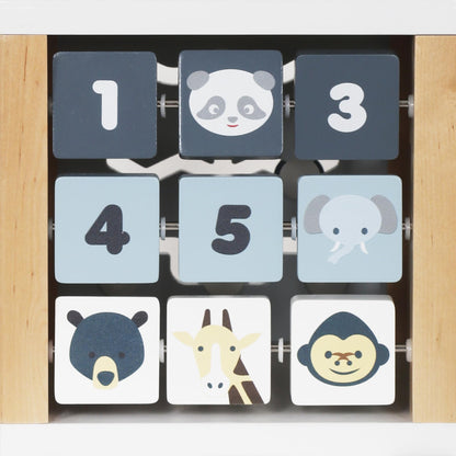 touch us Wooden Activity Cube, 6-in-1 Montessori Toys for 1+ Year Old Boys & Girls, Educational Learning Toys for 1 2 3 Year Old Baby|Bead Maze|Shape Sorter|Mirror|Gear