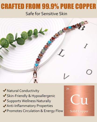 Jecanori Copper Bracelets for Women, Effective Magnetic Bracelets for Women with 3800 Gauss Ultra Magnets and Sizing Tool