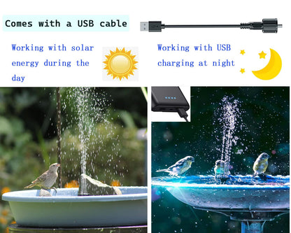 Lewisia 3-Tier Solar Bird Bath Fountain Water Pump Solar Powered Waterfall Feature for Birdbath Garden Backyard Pond Pool Outdoor Decoration 2.5W