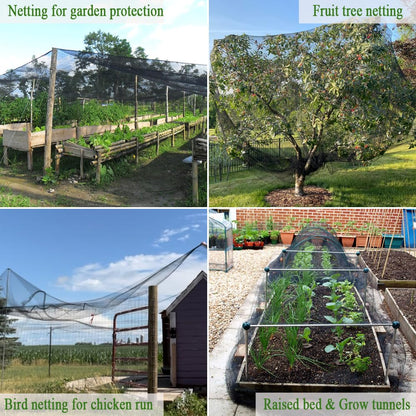 Vocray Bird Netting 15X20 FT, 1/2" Mesh, Strong Woven Garden Netting for Plants, Fruit Trees, Blueberry Bushes, Vegetables, Strawberry Protection, Against Bird, Deer, Squirres, Poultry, Small Animals