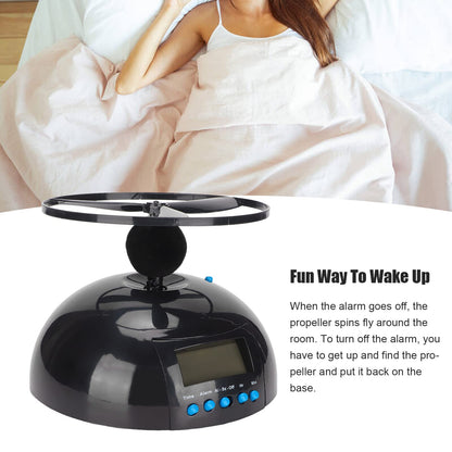 Kafuty-1 Novelty Digital LED Alarm Clock,Gadget Run Away Flying Alarm Clock for Bedroom/Office/Home/School,Rolling Helicopter Chopper Propeller Clock Creative Gift