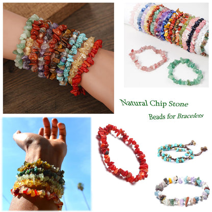 XIANNVXI Opalite Beads, Natural Chip Stone Beads 400Pcs Crystal Bead 5-8mm Irregular Healing Crystal Loose Rocks for DIY Jewelry Making