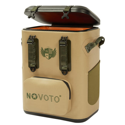 Novoto Magnetic Backpack Cooler 30 Can, Insulated Soft Cooler Bag for Men & Women, Zipperless Waterproof Soft Sided Cooler for Beach, Lunch, Picnic, Kayak, Car, Camping & Party