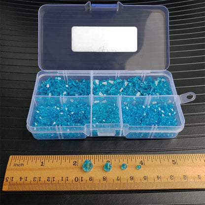 Chengmu Aquamarine Bicone Glass Beads for Jewelry Making, Faceted Crytal Spacer Beads for Bracelet Necklace Earring (3mm 4mm 6mm 8mm Mixed Sizes, 1040pcs)