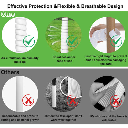 Tolare 20 PCS Tree Trunk Protector Guard Spiral Wrap Tubes, Plastic Bark Shields for Young Saplings - Effective Tree Protectors from Animals Deer Rabbits Rodents (White)