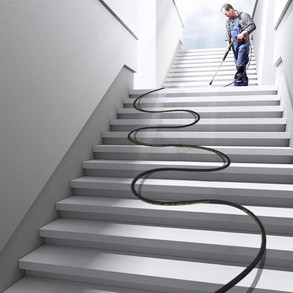 Biswing Pressure Washer Hose 50FT with 3/8 Inch Quick Connect, High Tensile Wire Braided Power Washer Hose, Kink Proof Extension Hose for Cars Floors Swimming Pool Washing, 4000 PSI