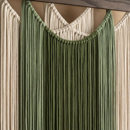 M MANUAL Macrame Wall Hanging 15.7x47.2Inch Fiber Handmade Macrame Wall Hanging Bohemian Yarn Tapestry Living Room Bedroom Modern Home Decor For Boho Home Decoration (A)