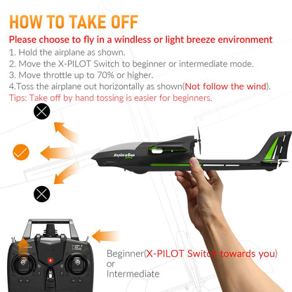 VOLANTEXRC New Version RC Plane,Remote Control Airplane for Adults,4-Channel RC Plane with Durable Foam Construction,3 Flight Modes,One-Key Stunts,Comprehensive Accessories Kit,23.6*18.1 inches,RTF