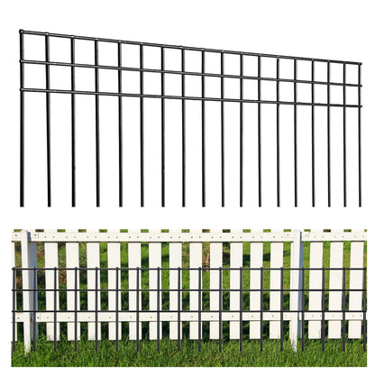 32x10-inch No Dig Animal Barrier Fence, 15 Pack Black Dig Protective Fence with 1.5 inch Spike spacing, Dog/Rabbit/Groundhog Underground Galvanized Outdoor Garden Metal Fence