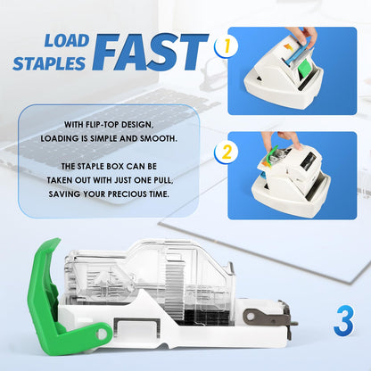 Frifreego Electric Stapler, Heavy Duty 70 Sheets Automatic Stapler, Jam-Free, Flat-Clinch & Quiet for Home and Office, with 5500 Staples