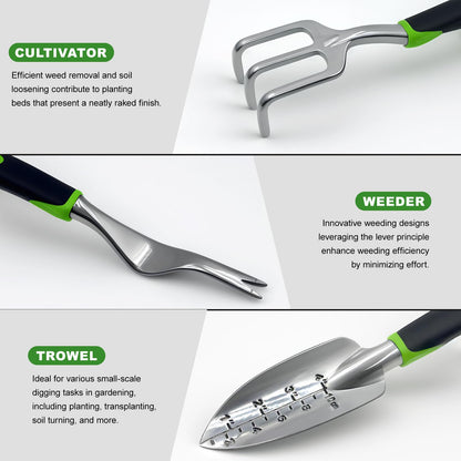 Gardening Tools Set, Gardening Tools, 7 Piece Set Heavy Duty Gardening Hand Tools, Outdoor Garden Hand Tools with Non Slip Rubber Grips. with Handbag.