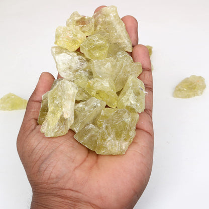 REAL-GEMS Natural Yellow Citrine 1lb Lot Raw Healing Crystals Rough Stones for Tumbling, Cabbing, Polishing, Wire Wrapping, Wicca & Reiki Crystal Healing, Mix Gemstones,7 Chakra (Yellow Citrine)