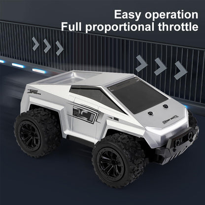 RC Car,1/20 Rc Monster Truck Cyber Toy,Off-Road Pick-up,2WD RC Truck for All Terrain,2.4GHz Vehicles,Equipped with 2 Rechargeable Batteries，Can be Connected to a Mobile Phone for Control (Silvery)